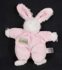 Bunnies By the Bay Pink Bunny Rabbit Carrot Patch Baby Lovey Plush Rattle T